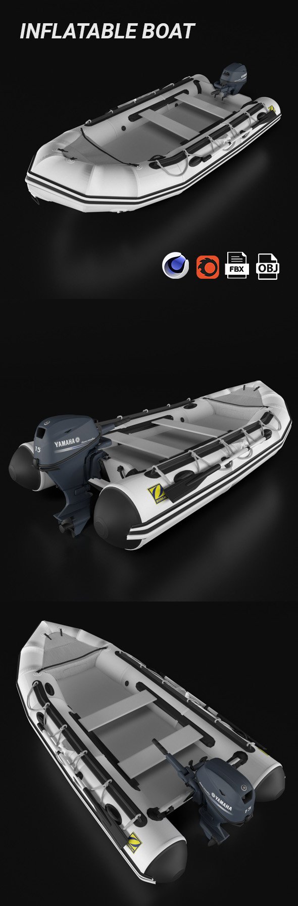 Inflatable boat - 3DOcean Item for Sale