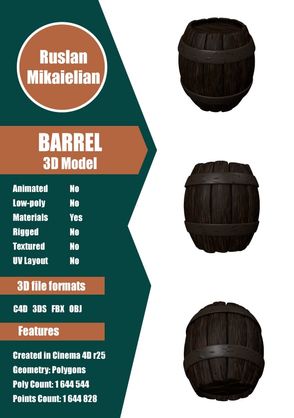 Barrel - 3DOcean Item for Sale