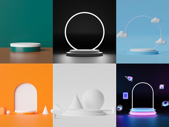 Set Of Podium - 3DOcean Item for Sale