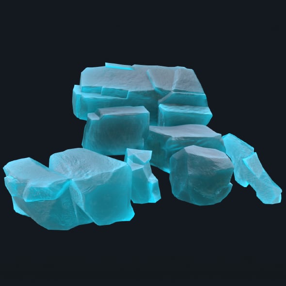 Ice Rocks Set Low-poly - 3DOcean Item for Sale