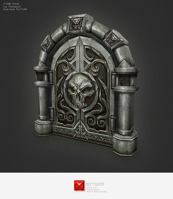Low Poly Stone Door - 3DOcean Item for Sale
