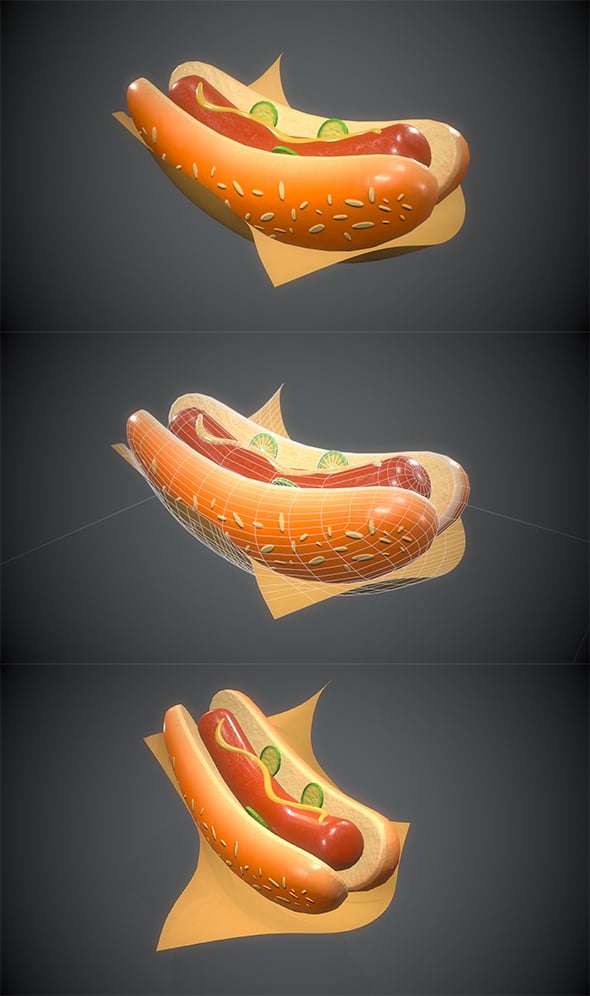 3D Hot Dog - 3DOcean Item for Sale