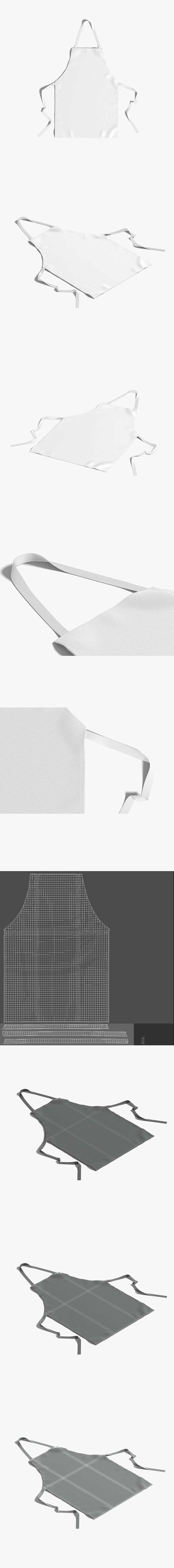 White Protective Apron - chief cook uniform - 3DOcean Item for Sale