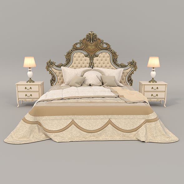 European Style Bed Set 18 - 3DOcean Item for Sale
