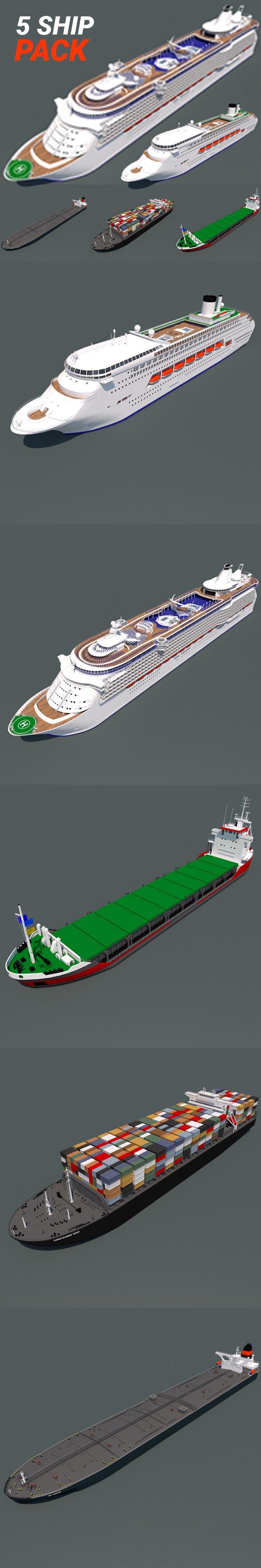 Ship pack 5 Ship - 3DOcean Item for Sale