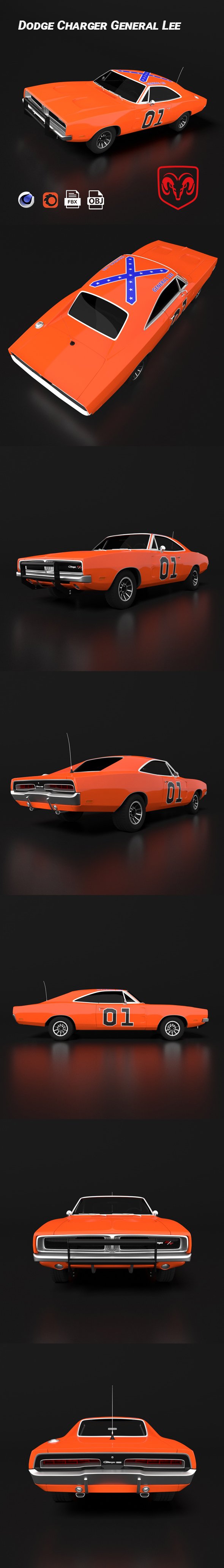 Dodge Charger General Lee - 3DOcean Item for Sale