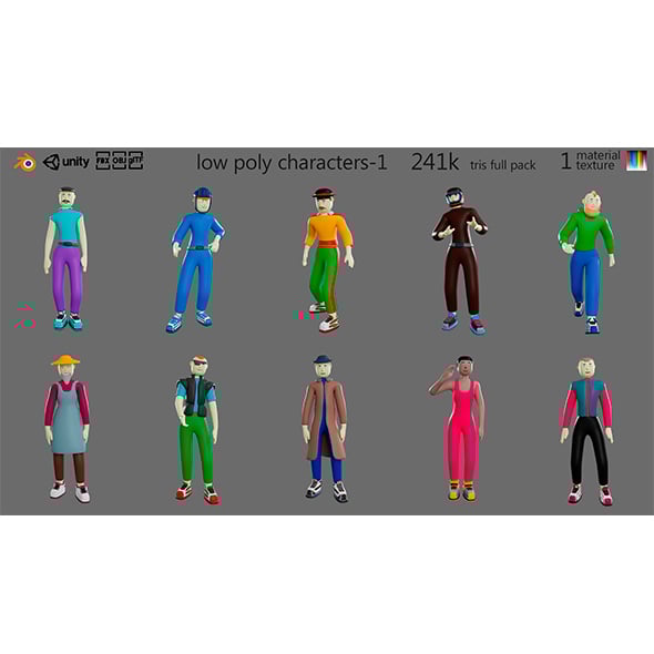 Cartoon characters-1 - 3DOcean Item for Sale