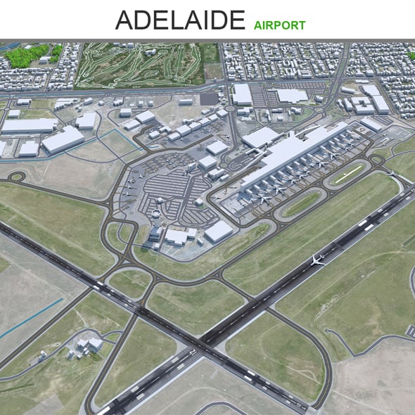 Adelaide Airport 3d model - 3DOcean Item for Sale