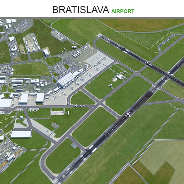 Bratislava Airport 3d model - 3DOcean Item for Sale