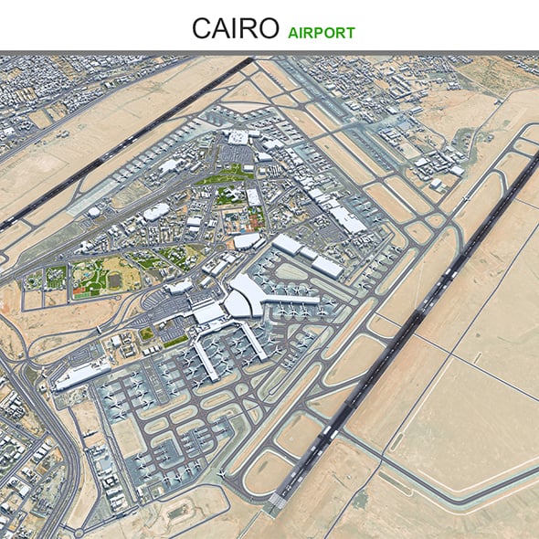 Cairo Airport 3d model - 3DOcean Item for Sale