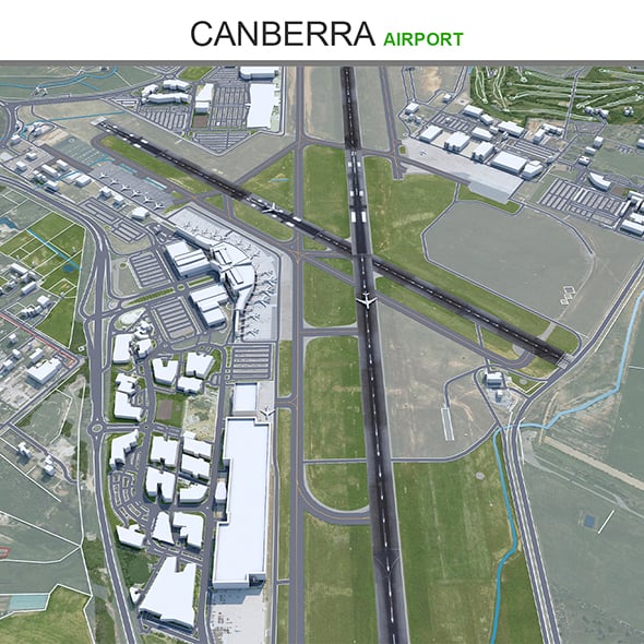 Canberra Airport 3d model - 3DOcean Item for Sale