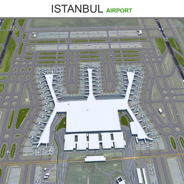 Istanbul Airport 3d model - 3DOcean Item for Sale