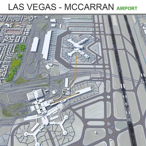 Las Vegas - McCarran Airport 3d model - 3DOcean Item for Sale