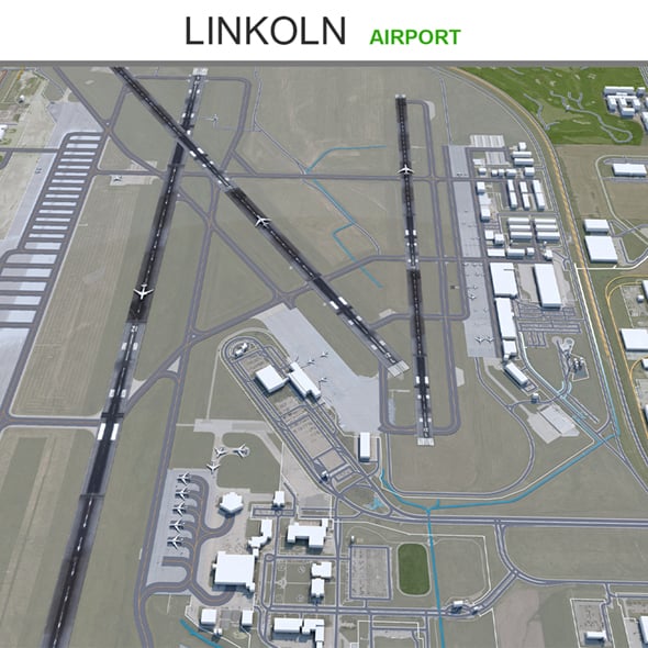 Linkoln Airport 3d model - 3DOcean Item for Sale