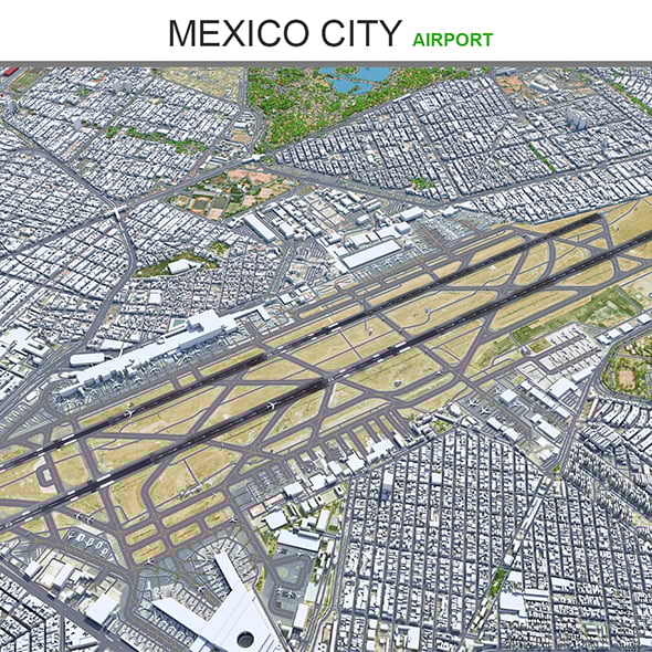 Mexico City Airport 3d model - 3DOcean Item for Sale