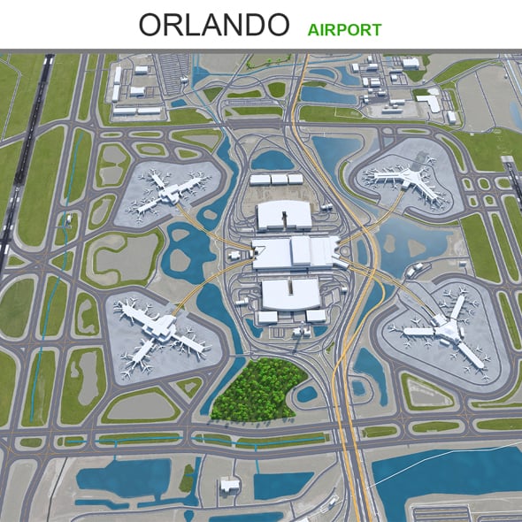 Orlando Airport 3d model - 3DOcean Item for Sale