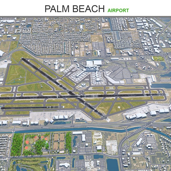 Palm Beach Airport 3d model - 3DOcean Item for Sale