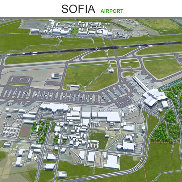 Sofia Airport 3d model - 3DOcean Item for Sale