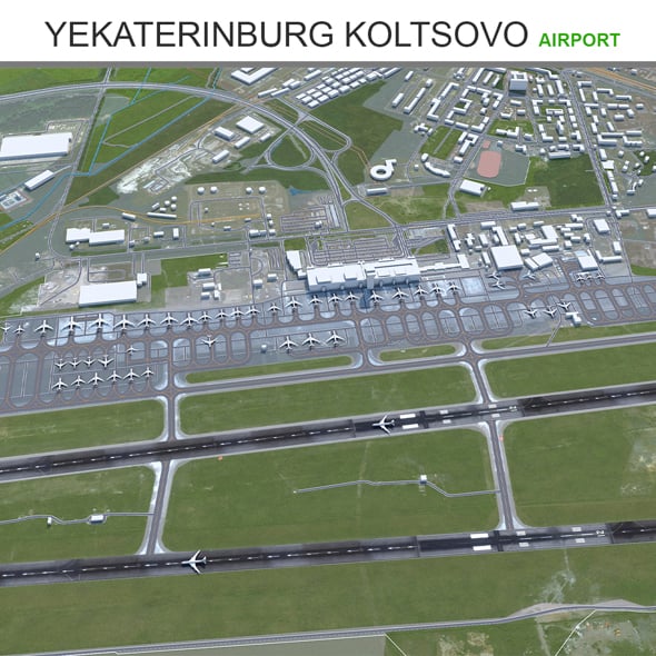 Yekaterinburg Koltsovo Airport 3d model - 3DOcean Item for Sale