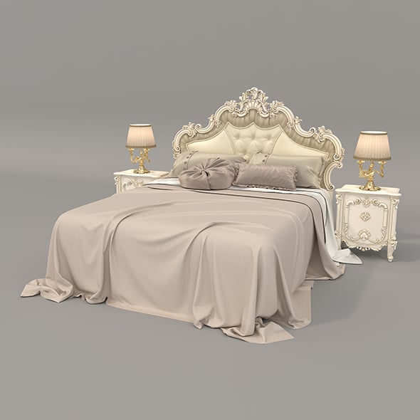 Classic Style Bed Set 28 - 3DOcean Item for Sale