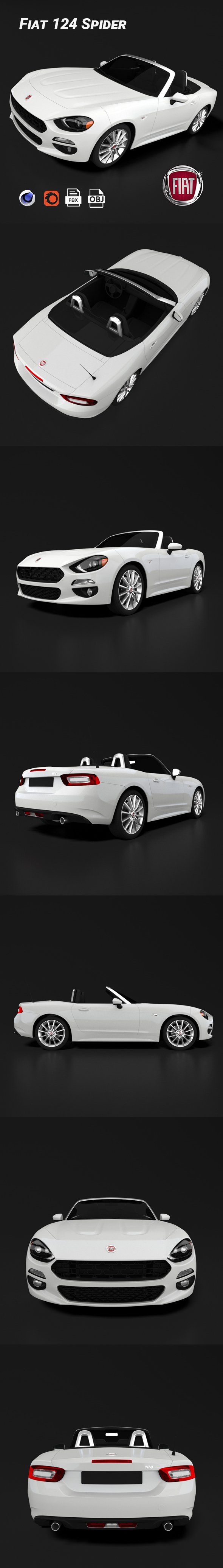 Fiat 124 Spider - 3DOcean Item for Sale