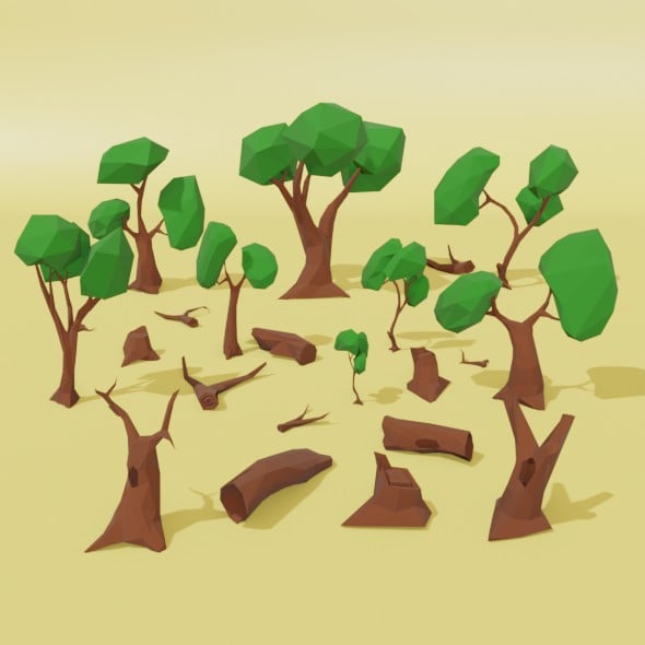 Low poly trees - 3DOcean Item for Sale