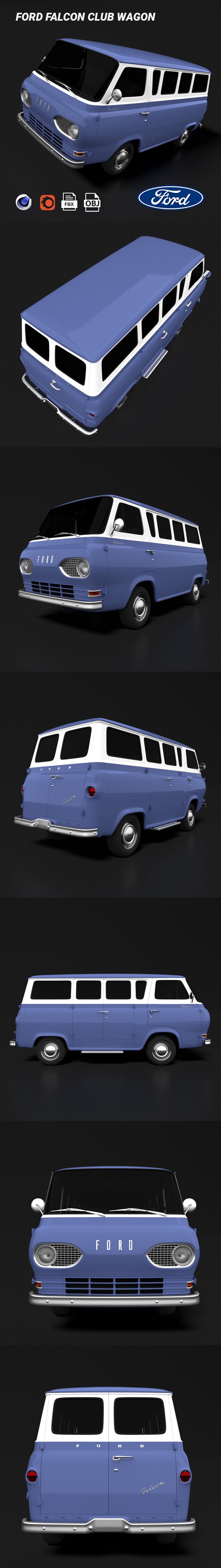 Ford Falcon Club Wagon - 3DOcean Item for Sale