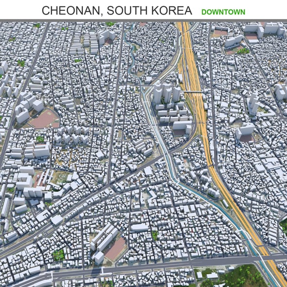 Cheonan Downtown South Korea 8km - 3DOcean Item for Sale