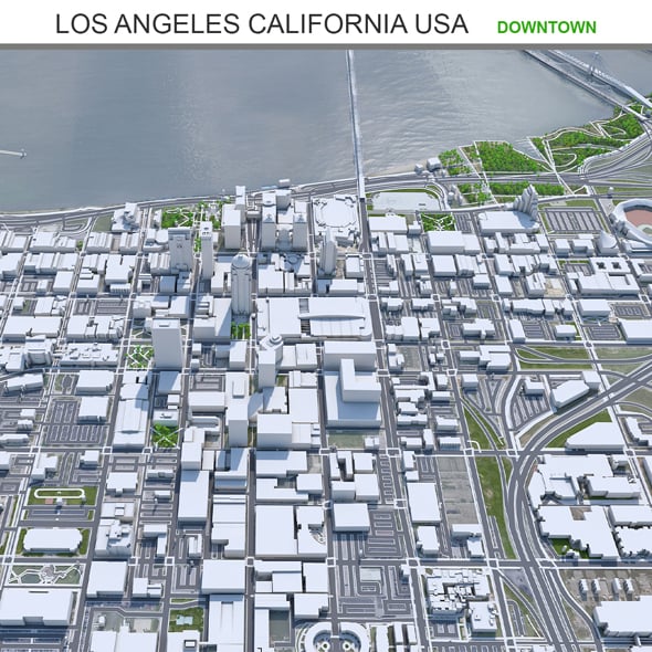 Louisville city Kentucky USA 3d model 6km - 3DOcean Item for Sale