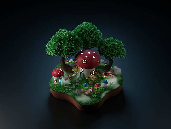 Mushroom house - 3DOcean Item for Sale