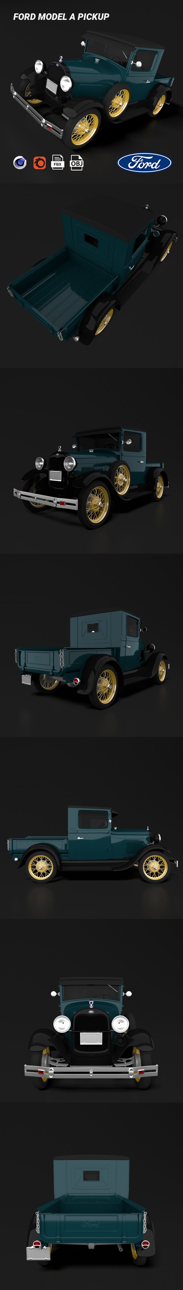 Ford Model A Pickup - 3DOcean Item for Sale