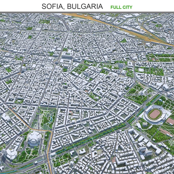 Sofia city Bulgaria 3d model 30km - 3DOcean Item for Sale