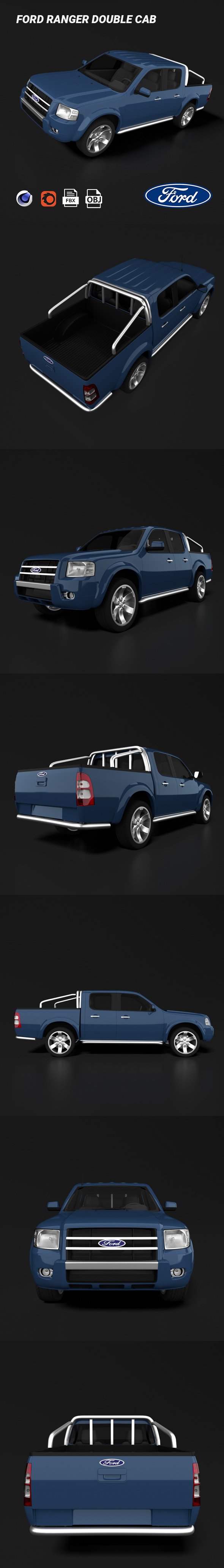 Ford Ranger Double Cab - 3DOcean Item for Sale