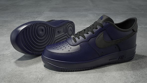 Nike Air Force 1 low binary blue 3D model - 3DOcean Item for Sale