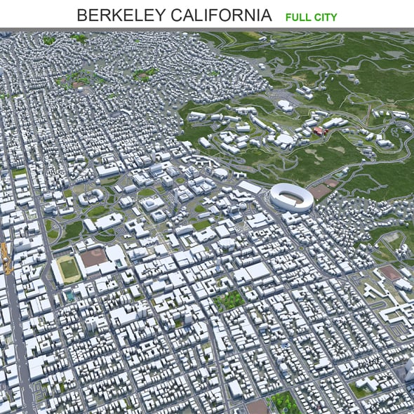 Berkeley city California 3d model 30km - 3DOcean Item for Sale