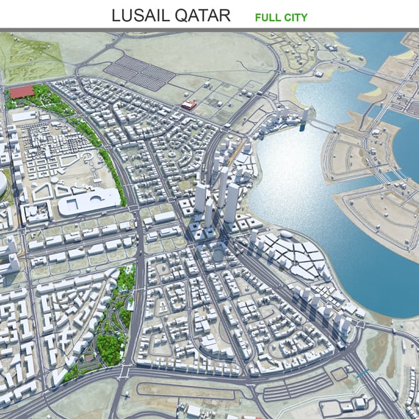 Lusail City Qatar 3d model 20km - 3DOcean Item for Sale