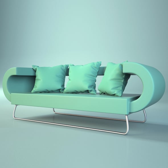 Green Sofa - 3DOcean Item for Sale