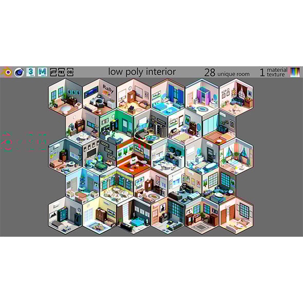 Cartoon interior 3 - 3DOcean Item for Sale