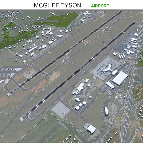 McGhee Tyson Airport Knoxville 3d model 10km - 3DOcean Item for Sale