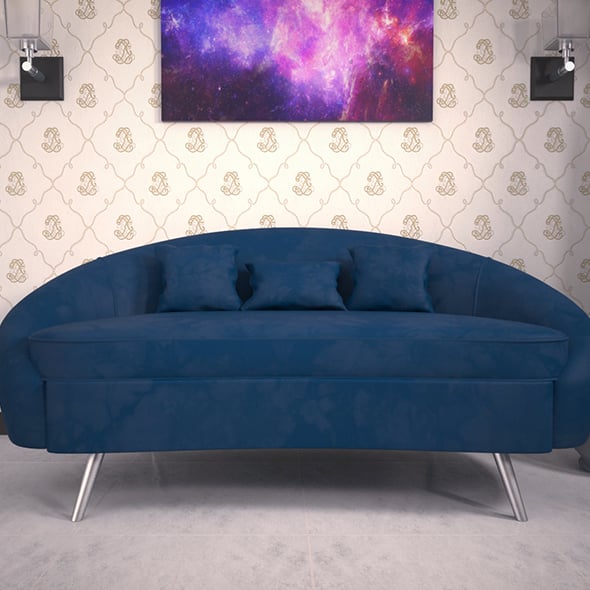 Sofa Blue Velvet - 3DOcean Item for Sale