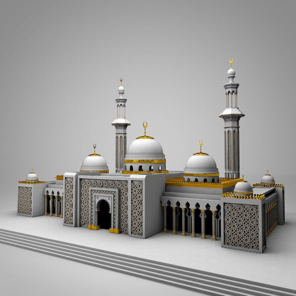 3d mosque model - 3DOcean Item for Sale