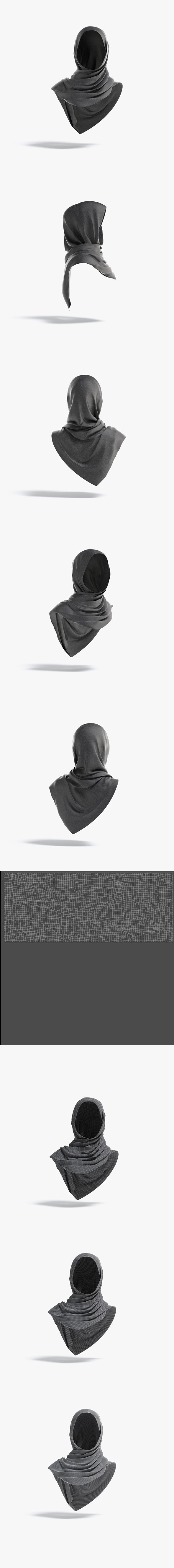 Black Hijab - woman muslim head cover - 3DOcean Item for Sale