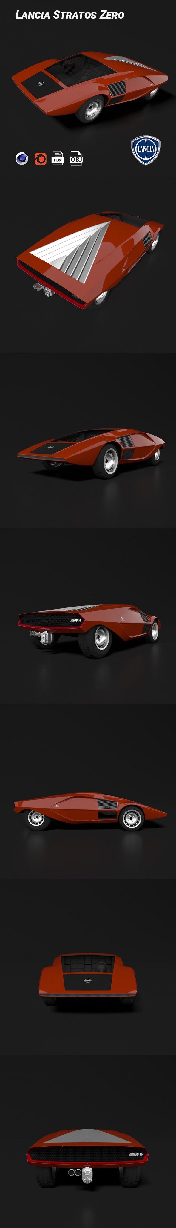 Lancia Stratos Zero - 3DOcean Item for Sale