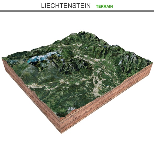 Liechtenstein Terrain 3d model - 3DOcean Item for Sale