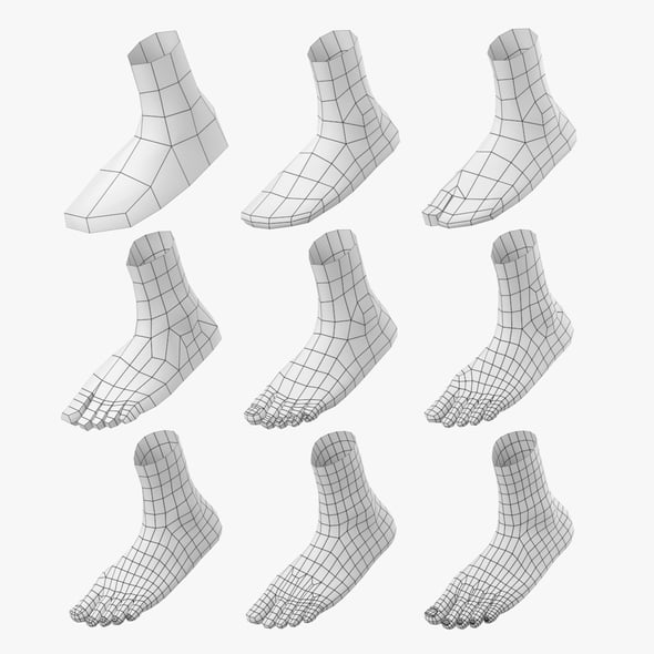 Foot Base Mesh Kit - 3DOcean Item for Sale