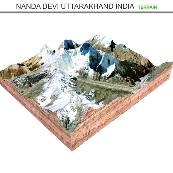 Nanda Devi Uttarakhand India Terrain 3d model - 3DOcean Item for Sale
