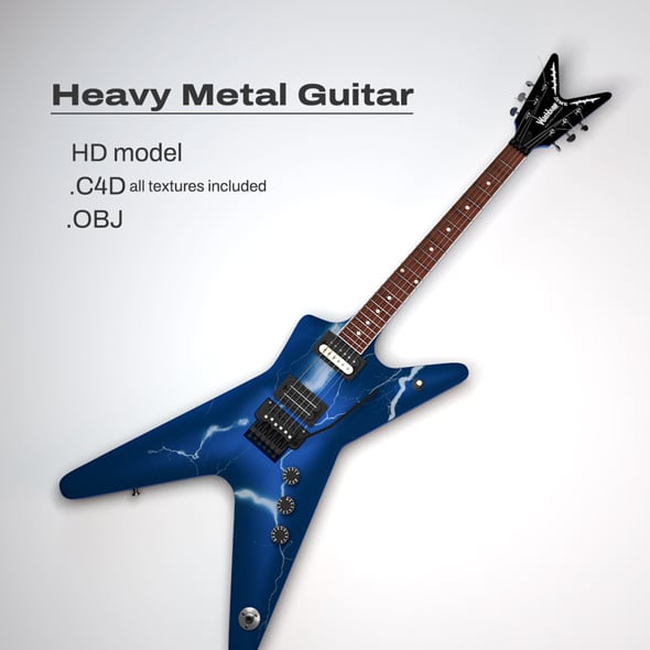 Heavy Metal Guitar - 3DOcean Item for Sale