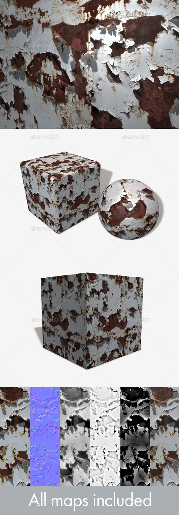 Rusty Cracked Paint Seamless Texture - 3DOcean Item for Sale