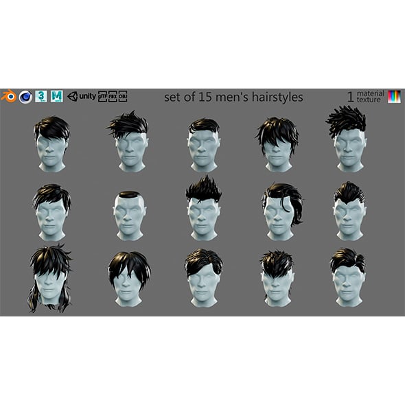 Cartoon hairstyles - 3DOcean Item for Sale