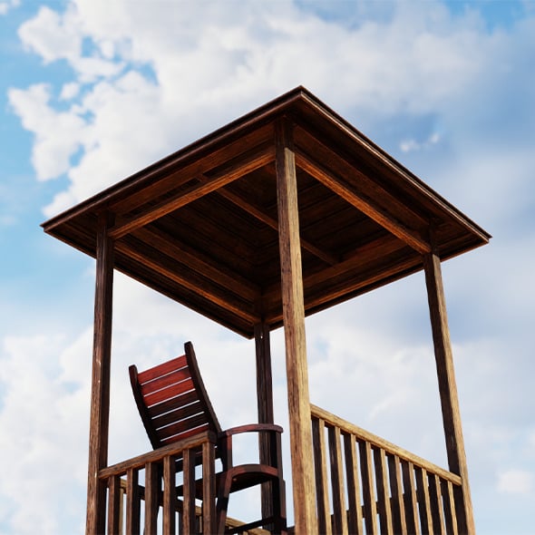 Lifeguard Rescue Guard tower Beach lookout - 3DOcean Item for Sale
